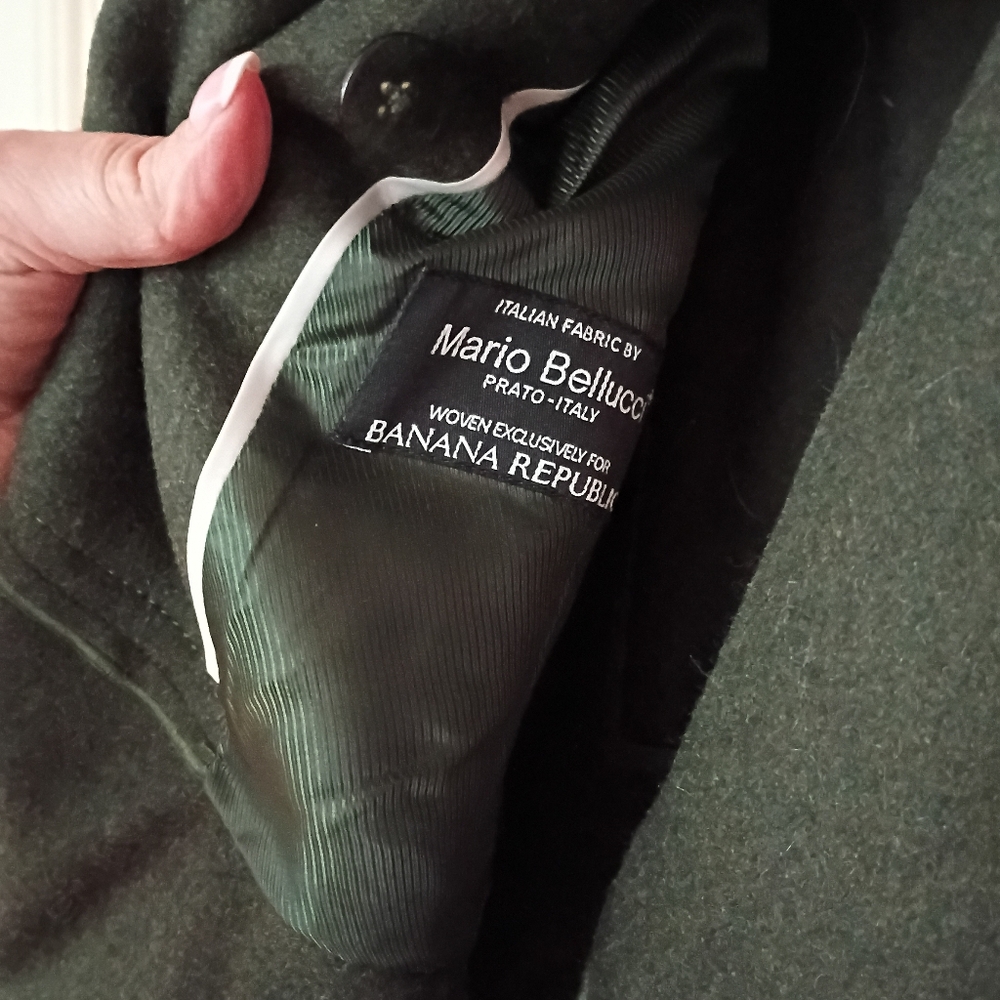 Banana Republic Dark Green Double-Breasted Trench Coat - Picture 4 of 6